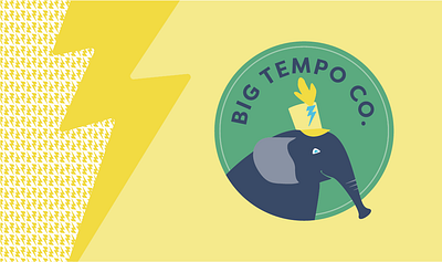 BigTempo brand branding conductor elephant identity illustration lightning bolt logo