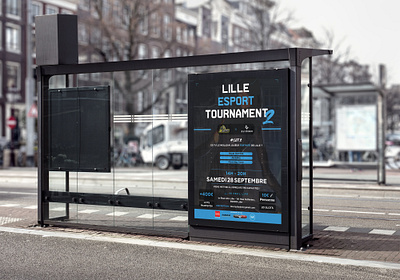 "Lille Esport Tournament 2" Poster advert advertise advertisement advertising blue branding design esport event event branding poster poster design typography