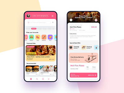 Online Food Order app adobe xd app app 2019 booking burger app color food food app minimal online order pizza app trend ui user interface ux