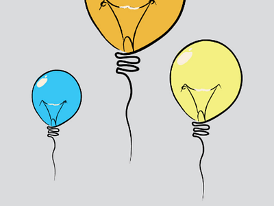 Ideas balloon bulb creativity downsign idea illustration light up