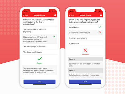 e-Learning Student Mobile App - Question Set Interface app elearning feedback interface learning mobile mobile app product design question interface responsive student study ui ui design user experience user interface ux ux design