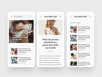 Your Baby Club - mobile mobile ui ux