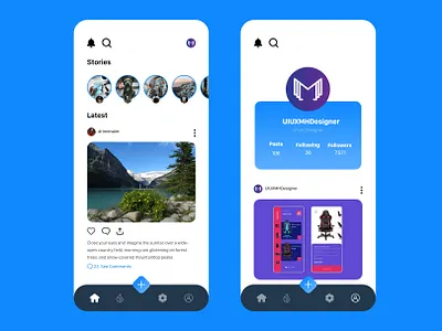 Social media app adobe xd app clean creative design figma mobile modern photoshop purple sketch social app ui ux