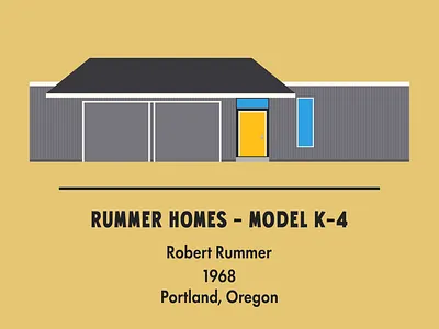 Rummer Homes - Model K-4 - MOD-icon illustration architecture eichler house drawing icon icon design mid century modern minimalism minimalist modernist oregon portland rummer vector art vector illustration