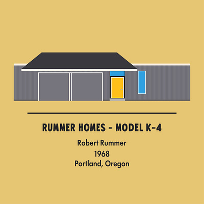 Rummer Homes - Model K-4 - MOD-icon illustration architecture eichler house drawing icon icon design mid century modern minimalism minimalist modernist oregon portland rummer vector art vector illustration