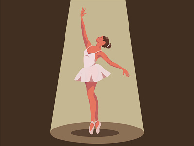 Ballerina figure girl illustrator poses vector