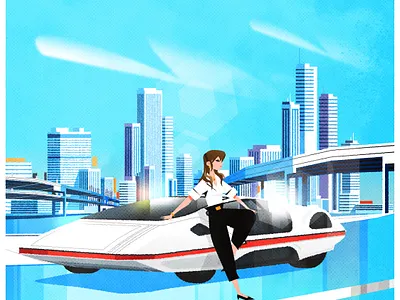 Car model architecture city design futurism illustration minimalist retro skyline texture vector