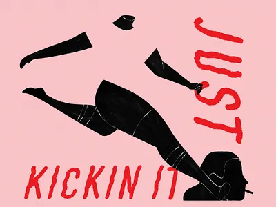 Just Kickin It art colorful design experiment graphic illustration poster print typography vector