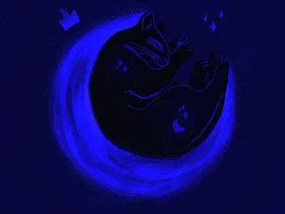 Friday the 13th Celestial Black Cat 🔮 art digital drawing freehand illustration photoshop