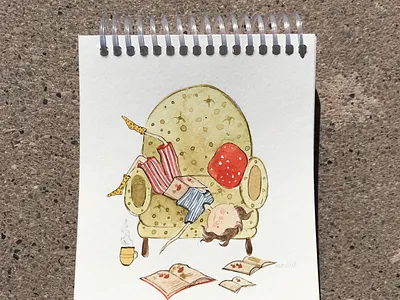 Tired art children book children book illustration childrens illustration illustration sketch sketchbook watercolor