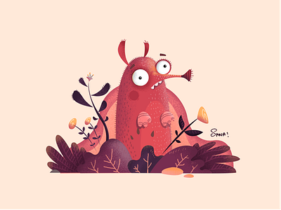 Porcupine character cute cute animal gradient illustraion texture