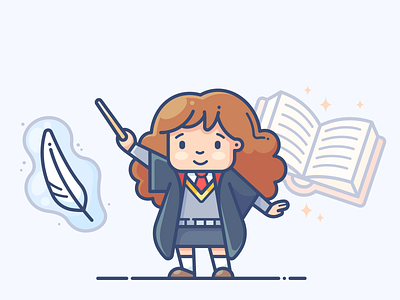 Hermione Granger adobe character design drawing fanart granger graphics harry hermione icon illustration illustrator magic outline potter procreate series speedpaint spell vector