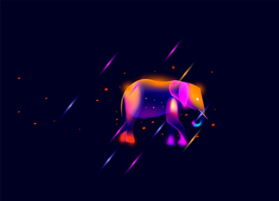 Illustration from the collection "Fantasy Africa" elephant illustration