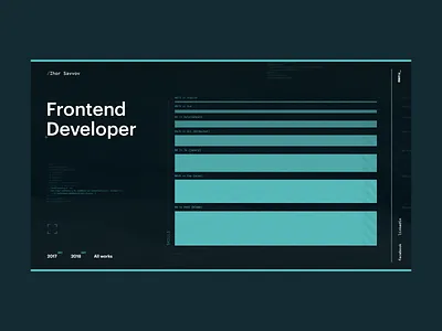 Frontend Developer Portfolio Concept code concept cyberpunk design front end frontend green hitech portfolio skills tech technology