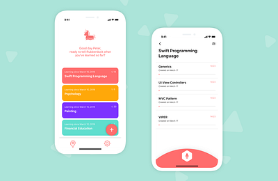 Rubberduck app education illustration lectures mobile app mobile app design mobile design mobile ui product design productivity record recording rubberduck study ui ux voice voice memo