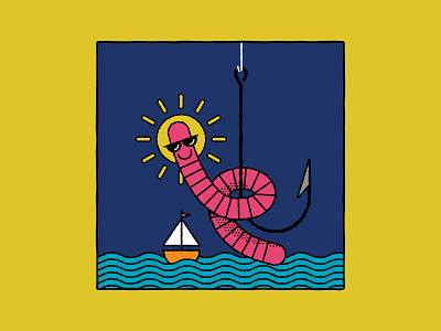 Vectober 03 - Bait bait cool fishing inktober inktober2019 vectober vectober2019 worm