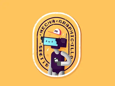 Mecha-Sticker adobe illustrator andremecha illo illustration illustrator illustrazione justforfun personal procreate sketch sticker