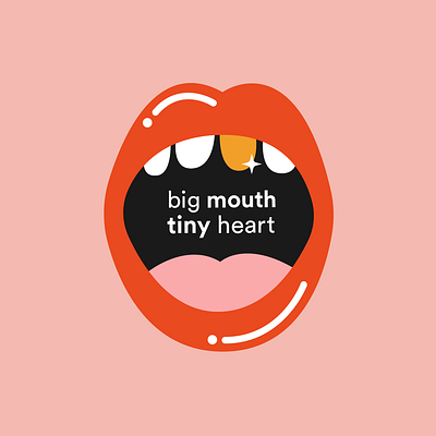 Big mouth, tiny heart adobe illustrator design flat graphic design illustration vector