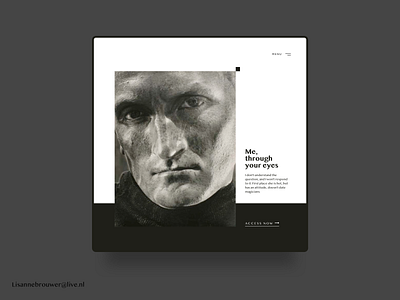 Me, through your eyes black white brand branding design face graphic graphic design graphicdesign illustration illustrations illustrator minimal photography portfolio portrait swiss design typography ui uidesign ux