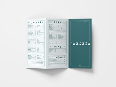 Menu Card for a high-end Sports bar layout menu card sport bar