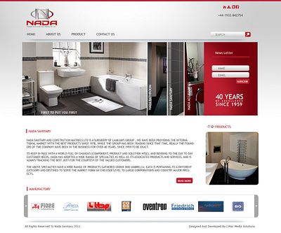 Nada Sanitry design website