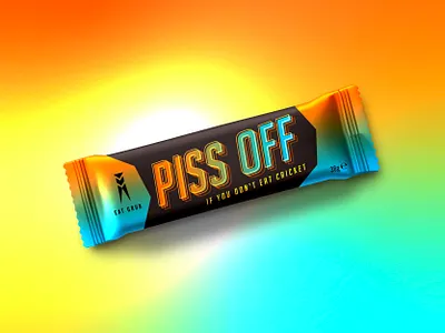 Eat Grub - Piss Off If You Don't Eat Cricket branding design energy bar graphic design packaging packaging design typography