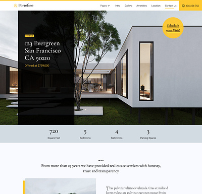 Portofino Real Estate Template design template webflow