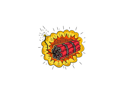 TNT Dynamite Stick Lit Fuse Exploding Drawing blast blasting blasting cap bomb burning conflagration destructive doodle drawing dynamite dynamite stick exploding explosive fire fuse nitroglycerin shock wick