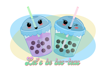 Bes-teas boba tea cartoon chibi cute japanese