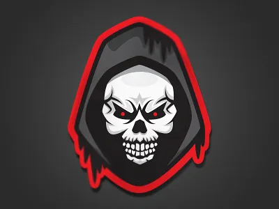 Spooky branding drawing graphic illustration logo logo mark red skull vector