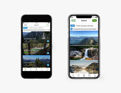 AllTrails Redesign alltrails app design dribble layout mobile redesign ui ux