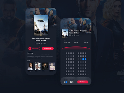 cinema app app art cinema clean design flat ios mobile ticket ui ux