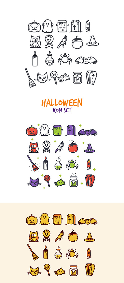 Outline Halloween Icon Set app design dribbble flaticon freepik halloween icon logo ui ux vector
