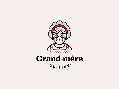 Grandma's Cuisine branding design food grandma illustrator logo logotype mark restaurant symbol