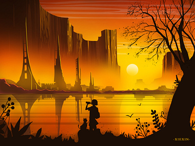 dusk design illustration painting photoshop practice ps