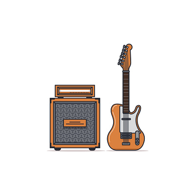 Electric Guitar app design dribbble fender freepik guitar icon illustration logo music ui ux vector