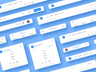 Elegance Design System - Navigation adobe xd blocks components design design system elegance mobile app mobile navigation navigation navigation bar navigation menu ui ux web webapp website