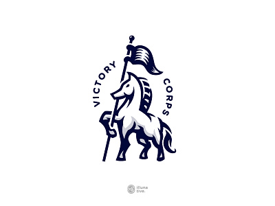 Victory Logo animal branding identity buy buy logo clean flag glory heraldic heraldry horse kingdom logo logo for sale luxury mark medieval professional strong symbol victory