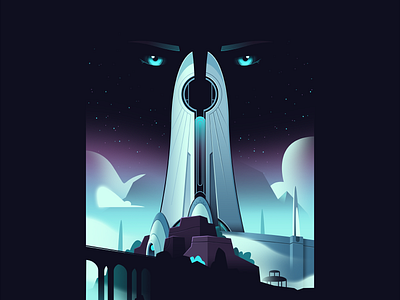 Cursed City destiny destiny 2 fanart gradient illustration poster print