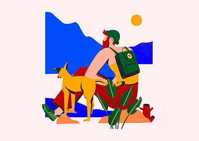 Dribbble invites giveaway adventure digital dog dribbble invitation giveaway hikking illustration invite invite giveaway mountain nature travel vector