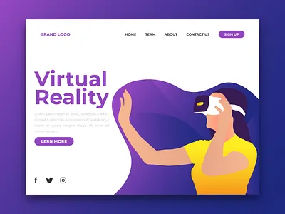 Virtual Reality Landing Page Design design illustration landing design landing page landing page design landingpage professional ui ui design user experience user interface ux ui vector virtual virtual reality virtualreality