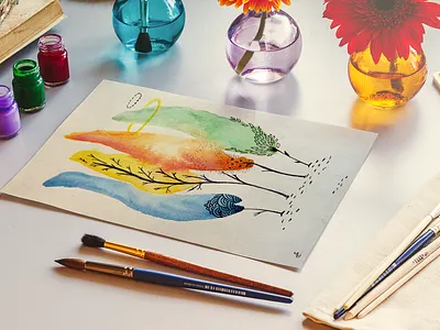 WaterColor Art art colors paint trees vinnisya watercolor