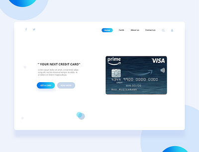 landing page credit card banner design photoshop psd template design typography ui ux