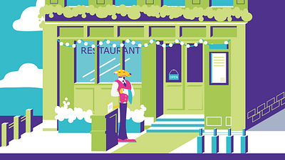 DogGo's Restaurant animation character characterdesign design enviroment environment design flat illustration ui vector