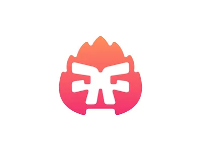 Fire skull II abstract brand branding burn burning caracter character cute fire flame funny icon illustration logo logo design logodesign mark skull symbol