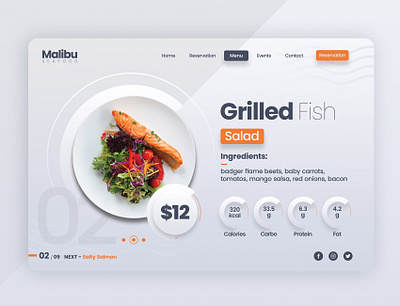 Seafood Restaurant clean design header homepage seafoods site ui ux web webdesign website