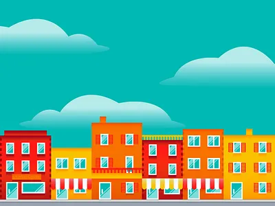 City street building city flat illustration street vector