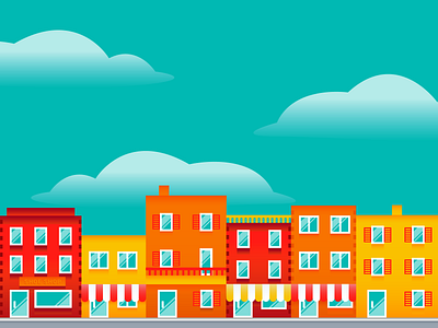 City street building city flat illustration street vector