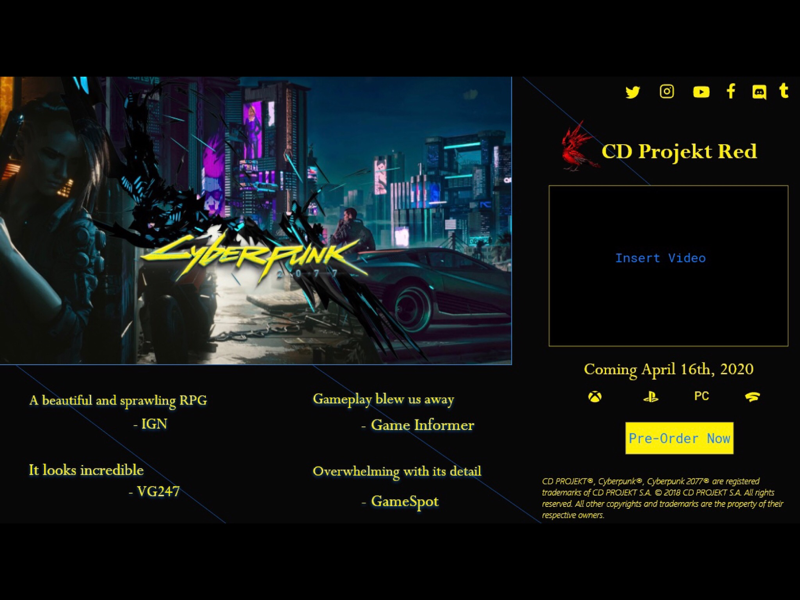 Cyberpunk 2077 Landing Page by Stephanie on Dribbble