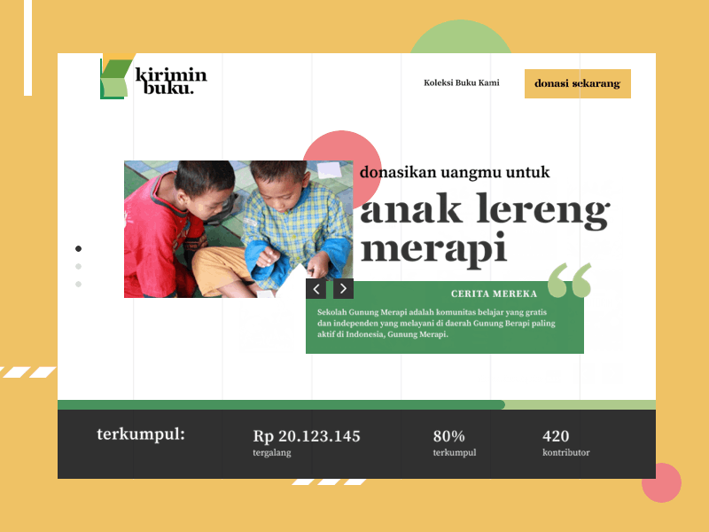 Book Donation Campaign animation book brand campaign charity crowdfunding crowdfunding campaign donation interaction landingpage microinteraction webdesign